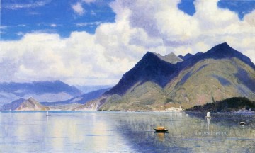 ウィリアム・スタンリー・ハゼルタイン Painting - マッジョーレ湖2の風景 ルミニズム ウィリアム・スタンリー・ハゼルタイン
